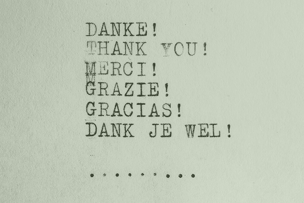 Photo du mot merci en plusieurs langues